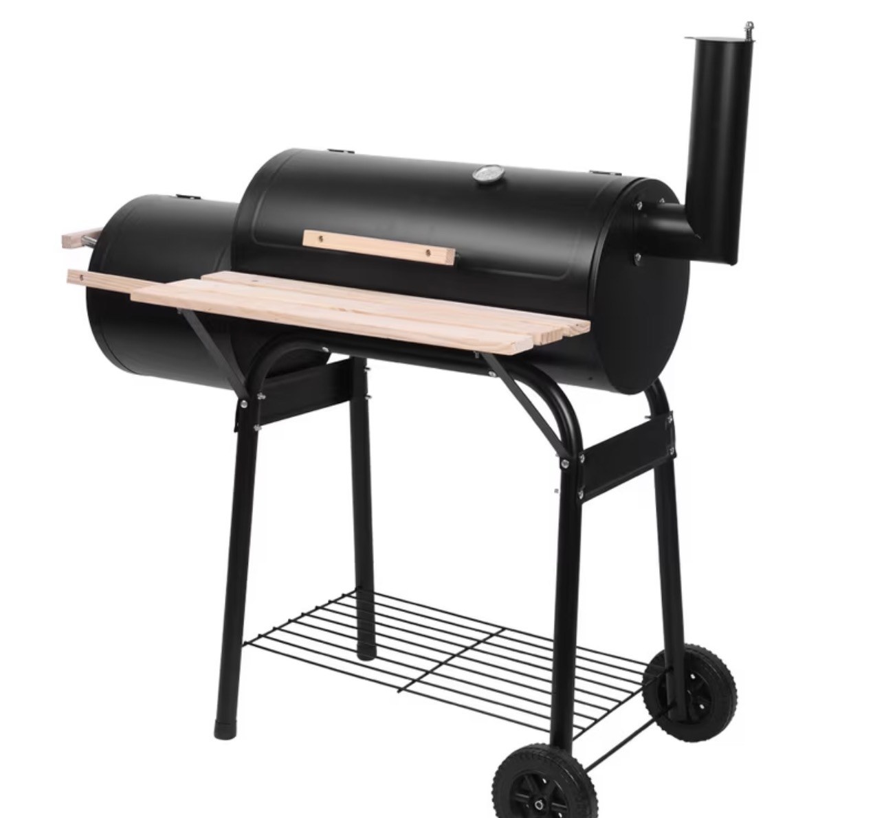 Outdoor Charcoal Grill with Side Firebox
