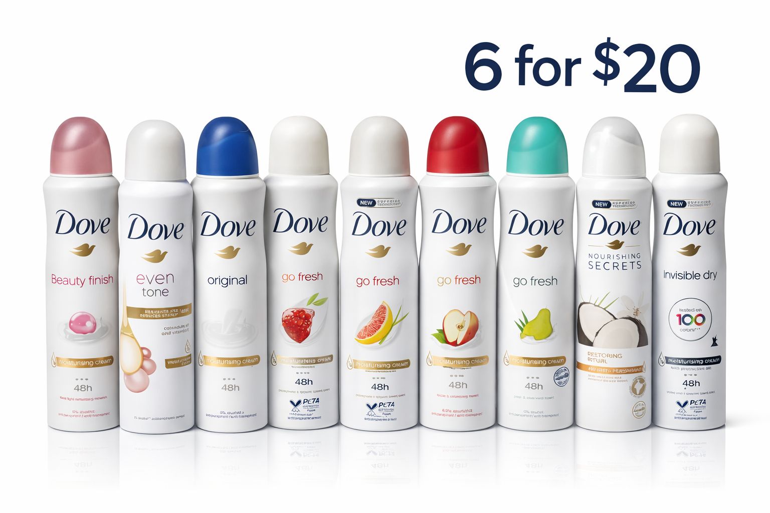 Dove Deodorant Spray 150ml 6 for $20