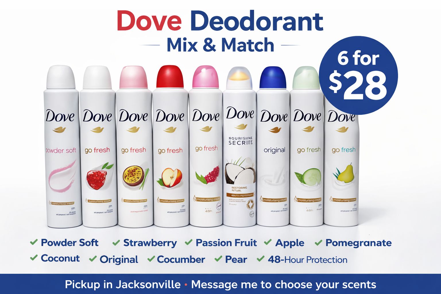 Dove Deodorant Spray 6 for $28